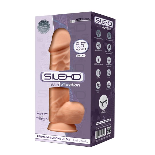 Flesh Double Density Vibrating Dildo 21.5 cm SilexD 3