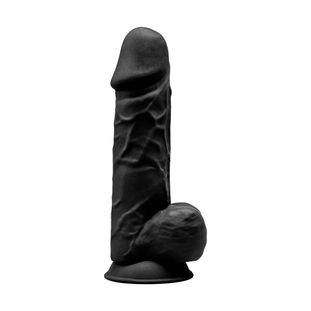 Schwarzer Dildo mit doppelter Dichte 21,5 cm Modell 4 SilexD 2