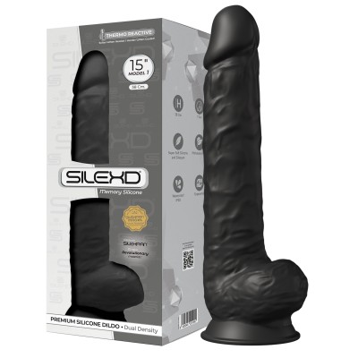 Schwarzer Double-Density-Dildo 38 cm SilexD 1