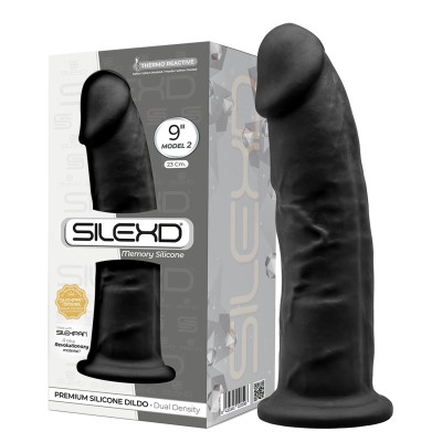 Schwarzer Double-Density-Dildo 22,8 cm Modell 2 SilexD 1