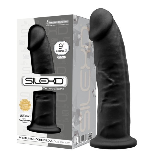 Black Double Density Dildo 9 Inch Model 2 SilexD 1