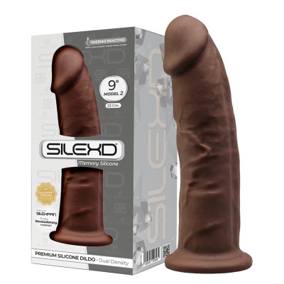 Brauner Dual-Density-Dildo 22,8 cm Modell 2 SilexD 1