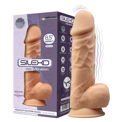 Flesh Double Density Vibrating Dildo 21.5 cm SilexD 1