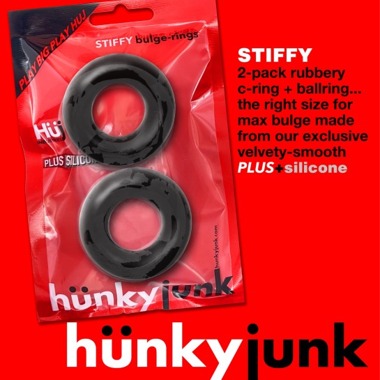 STIFFY Bulge C-Ring 2 pack Black HÜNKYJUNK 4