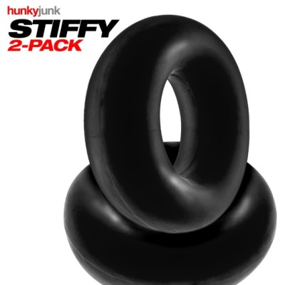 STIFFY Bulge C-Ring 2 pack Black HÜNKYJUNK 1